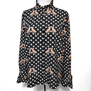 NWOT Vilagallo Cheetah Print Blouse Size M EU 40 or US 8/10